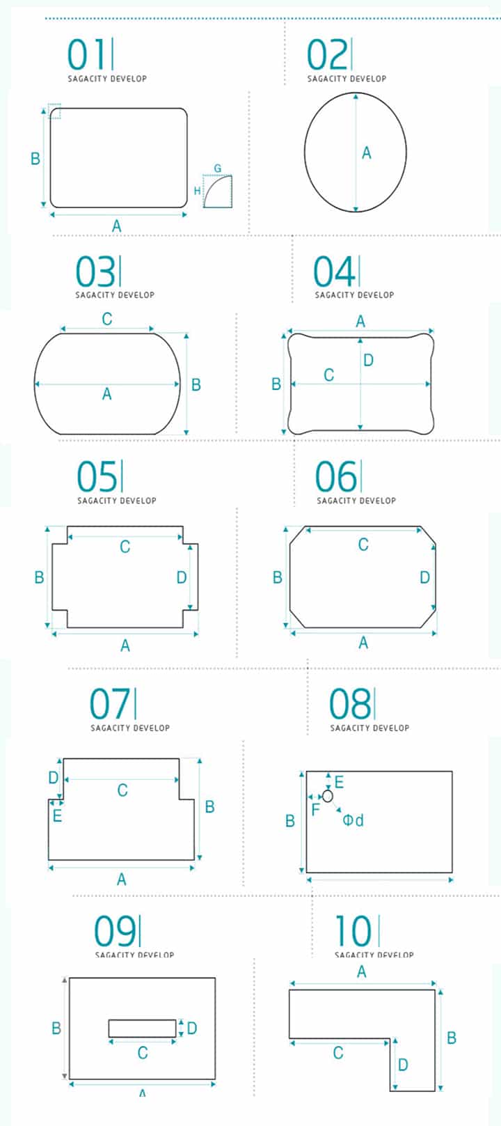 how to measure the tempered table glass size