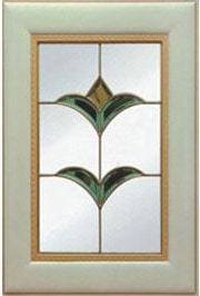 Leaded Glass With Brass For Cabinet Door