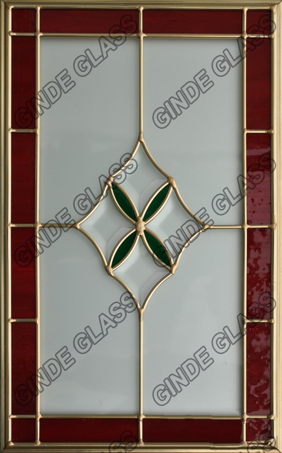 Leaded Glass With Brass For Cabinet Door