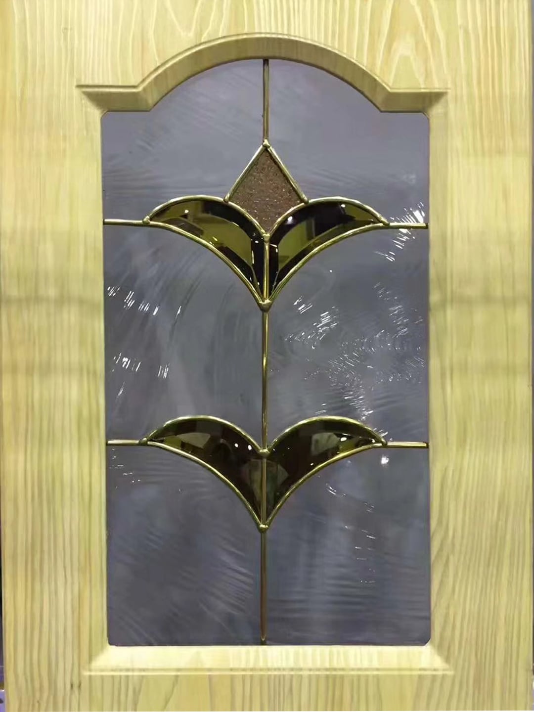 Leaded Glass With Brass For Cabinet Door