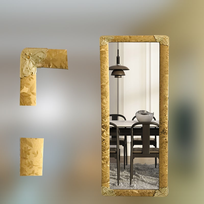 golden color mirror standing mirror